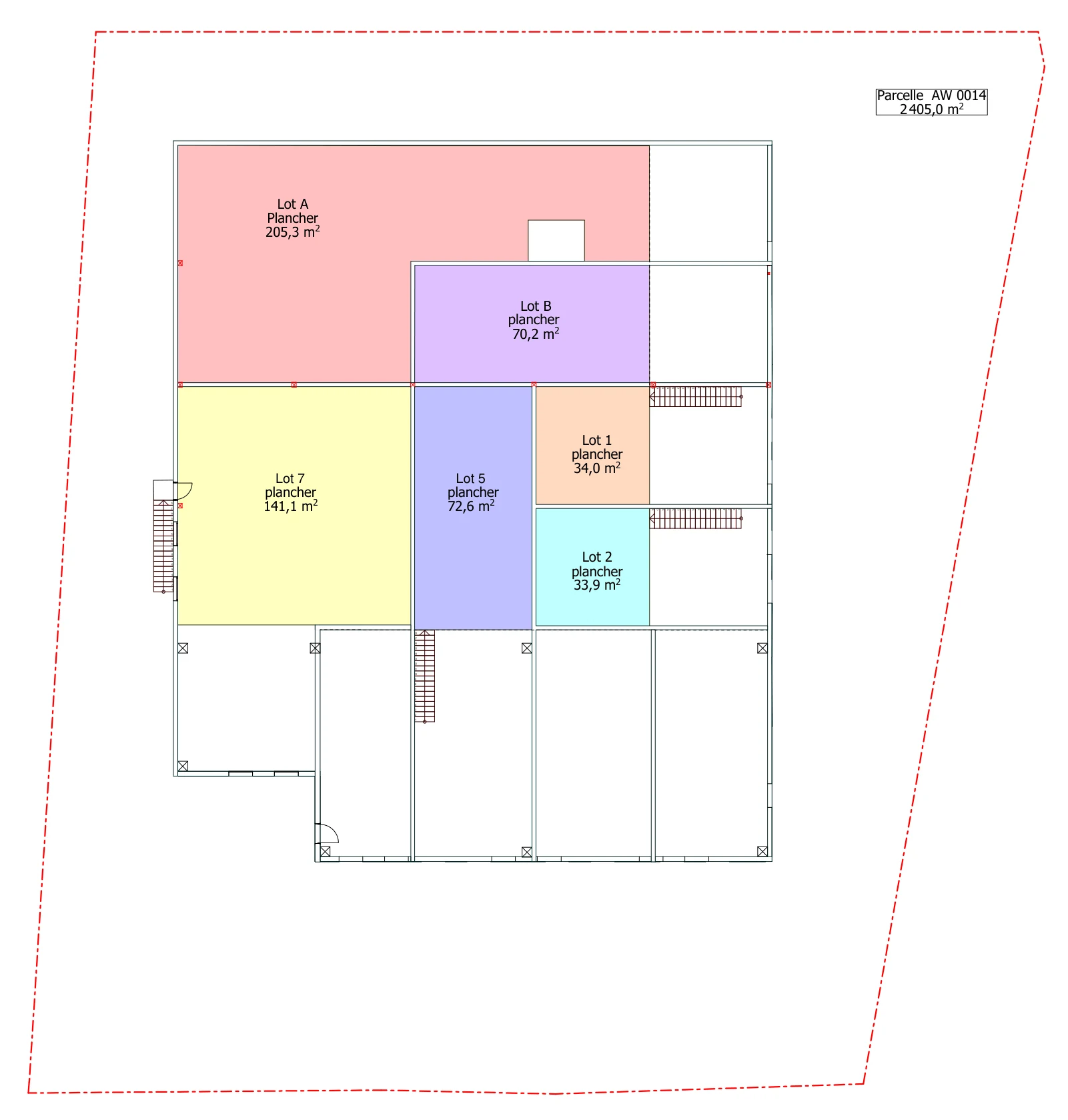 Plan APS — R+1 projet · Ech. 1:250 — Le Météor